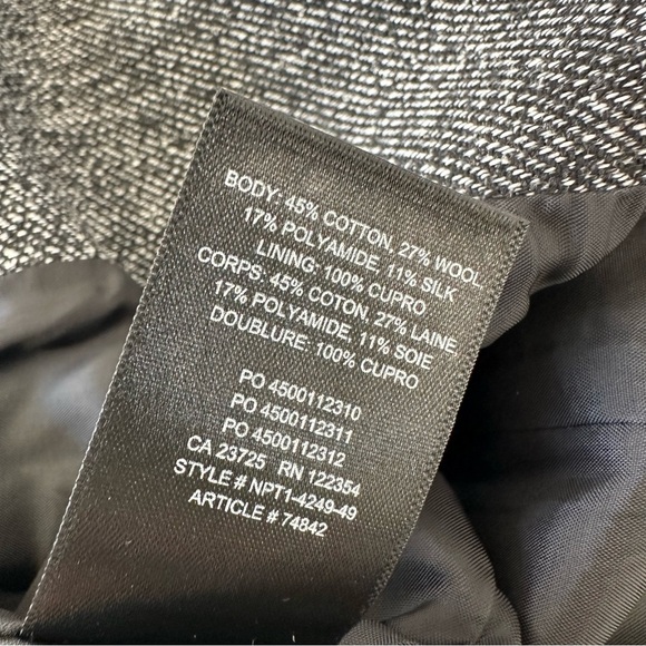 Babaton Power Hip Blazer Size 0 Black Grey Melange Aritzia - Picture 10 of 12